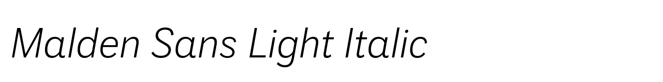 Malden Sans Light Italic